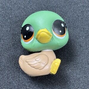 Littlest Pet Shop #3-55 FEATHERS DUCKLEY Green & Brown DUCK w/ Dot Eyes